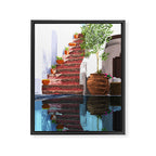 Serenity Weekend | Mindful Travel Greece Architecture | Rustic Earthy Swim Pool | Peace & Positivity Framed Canvas Print Gallery Image 6