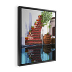 Serenity Weekend | Mindful Travel Greece Architecture | Rustic Earthy Swim Pool | Peace & Positivity Framed Canvas Print Gallery Image 2
