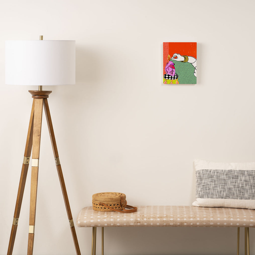 Set My Heart On Fire, Abstract Quirky Maximalist Eclectic, Maximalism Bold Pop of Color Painting, Illustration Pop Art Love  Canvas Print Gallery Image 2