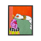 Set My Heart On Fire, Abstract Quirky Maximalist Eclectic, Maximalism Bold Pop of Color Painting, Illustration Pop Art Love  Framed Canvas Print Gallery Image 6