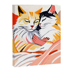 Sleepover, Cats Animals Pets In Love, Affection Cute Companion One Night Stand, Cat Mom Couple Romance Painting Canvas Print Gallery Image 6