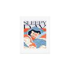 Sleepy Day | Nap Time Bedroom Décor, Eclectic People Relax Rest Illustration, Lazy Bohemian Woman Asleep, Home Blankets Patterns Textures Art Print Gallery Image 1