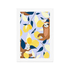 Sloth & Lemons Hangout Art Print Gallery Image 1