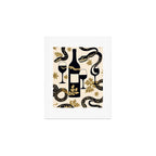Snakes & Wines, Not Quite Sure If There Were Ladders | Animals Whimsical Drinking Party, Quirky Illustration Line Drawing Wine Alcohol, Vines Game Mystery Sketch Art Print Gallery Image 1