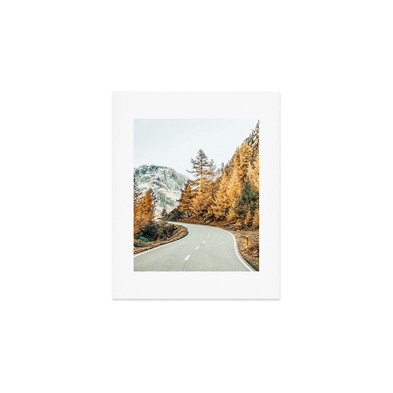 Snow + Golden Pine Photography Landscape Wall Decor, Scenic Nature Art Print Gallery Image 1