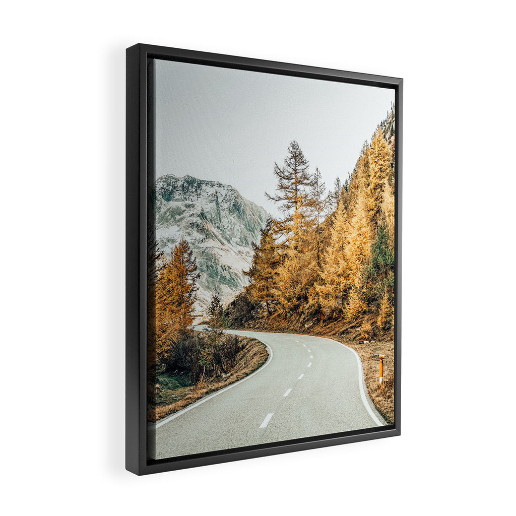 Snow + Golden Pine Photography Landscape Wall Decor, Scenic Nature Framed Canvas Print Gallery Image 2