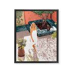 Soaking up the Sun | Bohemian woman Palace Architecture | Buildings Travel Fashion Urban Jungle Framed Canvas Print Gallery Image 6