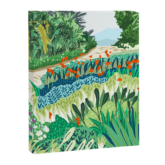 Solo Walk, Nature Jungle Forest Tropical Colorful Vibrant Bortanical Illustration Painting Canvas Print Gallery Image 1