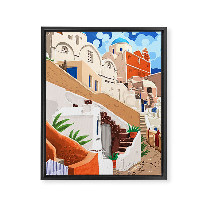 Somewhere Far Far Away | Sicily Italy Greece Architecture | Travel Buildings Beautiful Cityscape Framed Canvas Print Gallery Image 1