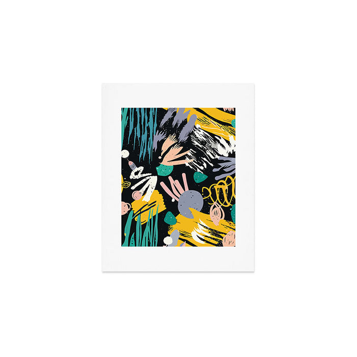 Space Odyssey, Abstract Voyage Journey Travel, Shapes Doodles Drawing Eclectic , Contemporary Planets Rocket Bohemian Art Print Gallery Image 1