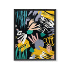 Space Odyssey, Abstract Voyage Journey Travel, Shapes Doodles Drawing Eclectic , Contemporary Planets Rocket Bohemian Framed Canvas Print Gallery Image 6