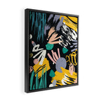 Space Odyssey, Abstract Voyage Journey Travel, Shapes Doodles Drawing Eclectic , Contemporary Planets Rocket Bohemian Framed Canvas Print Gallery Image 2