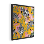 Striped For Life | Zebra Mango Forest | Modern Bohemian Wildlife Jungle | Botanical Nature Framed Canvas Print Gallery Image 2
