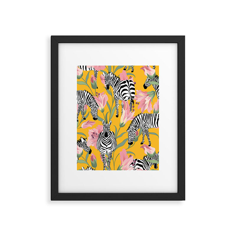 Striped For Life | Zebra Mango Forest | Modern Bohemian Wildlife Jungle | Botanical Nature Framed Art Print Gallery Image 5