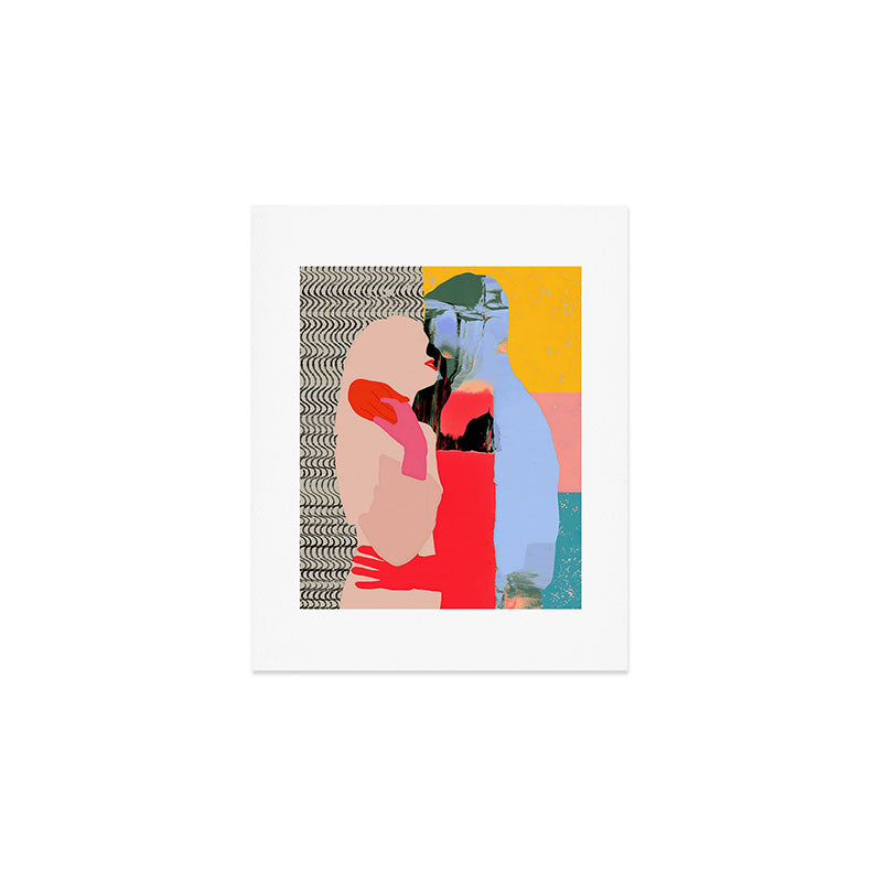 Such a Thing Not Meant To Last, Kiss Passion Love Lovers Couple Friends, Collage Make-out Sex Abstract People Silhouettes Human, Emotions Maximalist Statement Painting Art Print Gallery Image 1