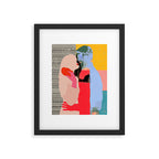Such a Thing Not Meant To Last, Kiss Passion Love Lovers Couple Friends, Collage Make-out Sex Abstract People Silhouettes Human, Emotions Maximalist Statement Painting Framed Art Print Gallery Image 5