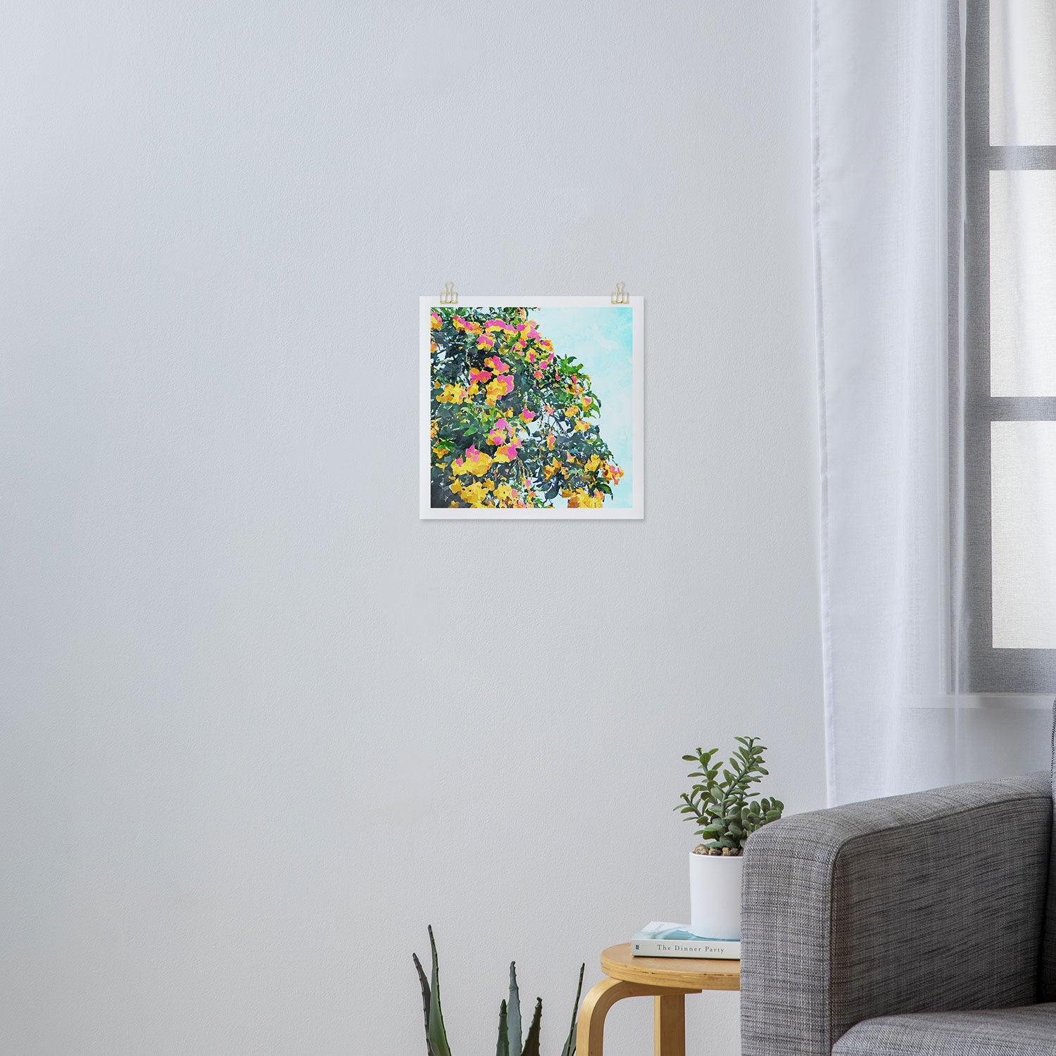 Summer Bougainvillea Watercolor Painting Art Print Gallery Image 3
