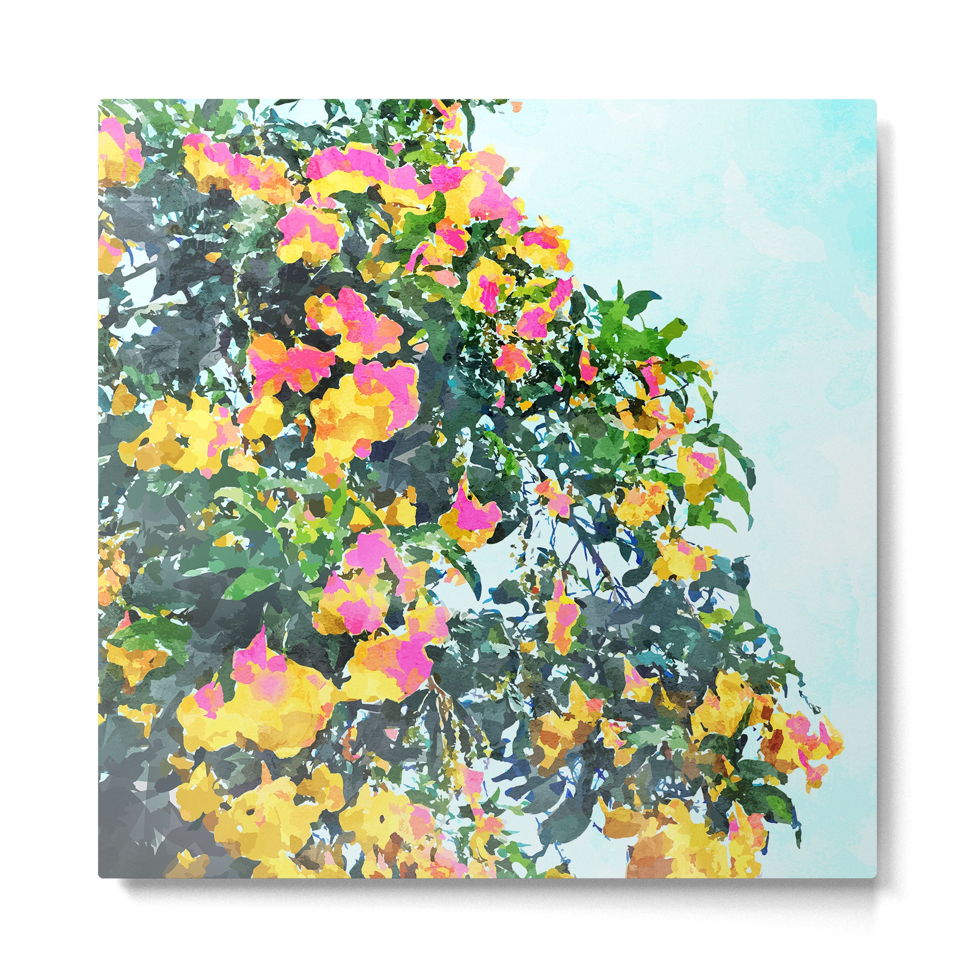Summer Bougainvillea Watercolor Painting Metal Print Gallery Image 2