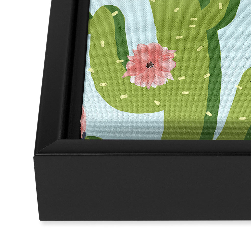 Summer Cactus #illustration #cactus Framed Canvas Print Gallery Image 3