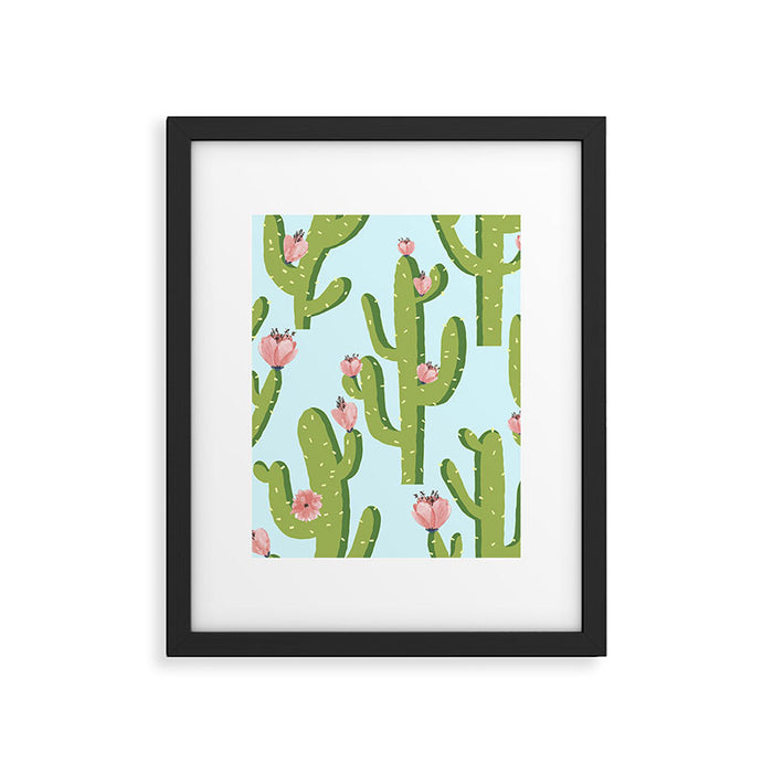 Summer Cactus #illustration #cactus Framed Art Print Gallery Image 1