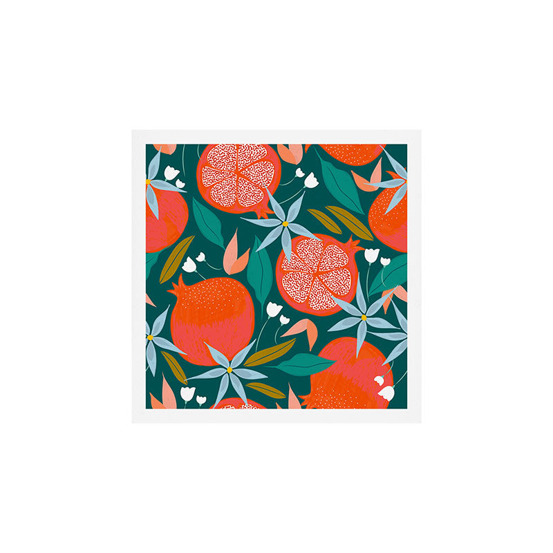 Summer Pomegranate, Tropical Fruit Illustration, Colorful Eclectic Bohemian Juicy Summer Botanical Art Print Gallery Image 1