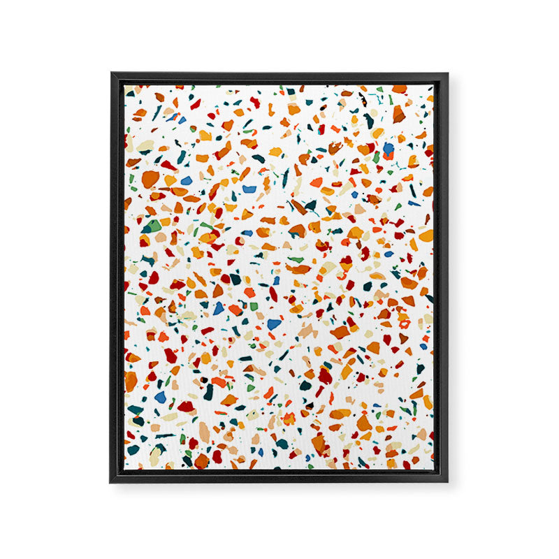 Tan Terrazzo | Eclectic Quirky Confetti Painting | Celebration Colorful Boho Happy Party Graphic  Framed Canvas Print Gallery Image 6
