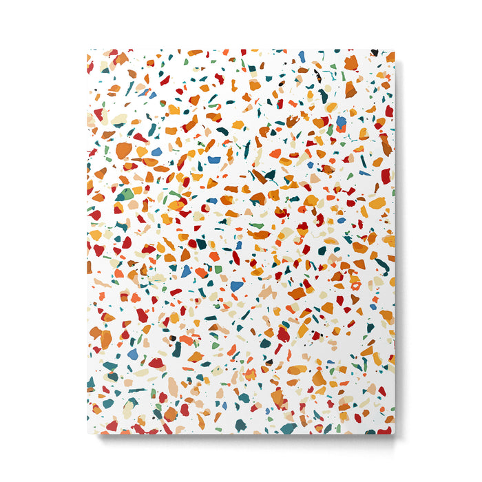 Tan Terrazzo | Eclectic Quirky Confetti Painting | Celebration Colorful Boho Happy Party Graphic  Metal Print Gallery Image 1