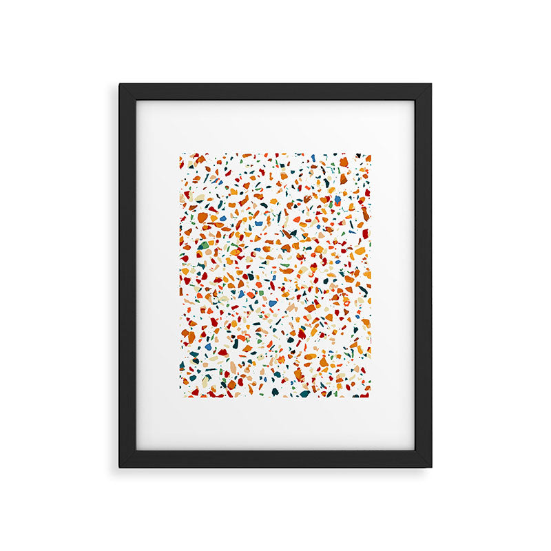 Tan Terrazzo | Eclectic Quirky Confetti Painting | Celebration Colorful Boho Happy Party Graphic  Framed Art Print Gallery Image 4