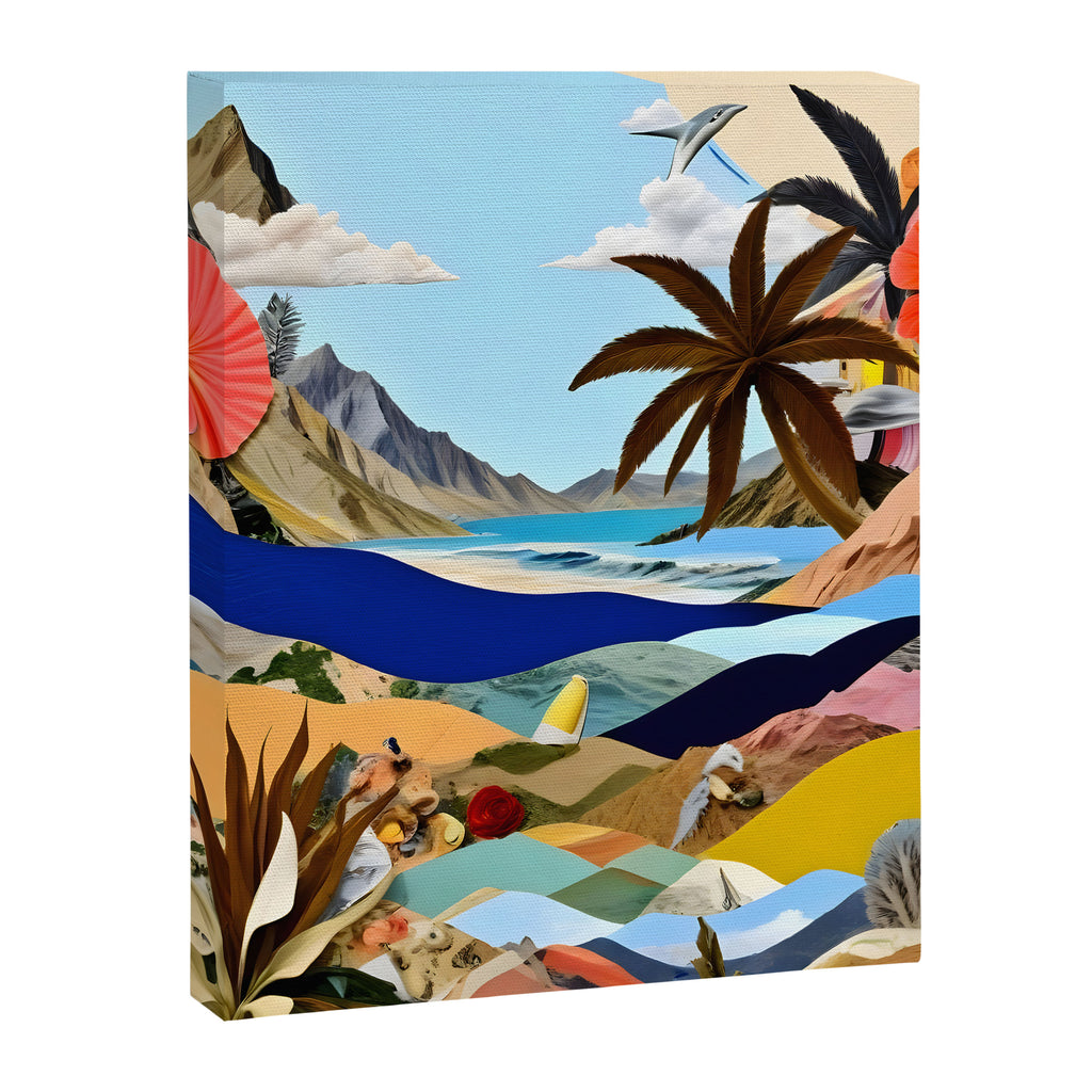 The Beach Bound Surrealist 01, Collage Fantastic Surrealism Wild Fantasy, Ocean Beach Sea Avant-Garde, Creative Photographic Digital Abstract Graphic Canvas Print Gallery Image 6