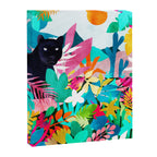 The Black Panther, Tropical Jungle Watercolor Painting, Botanical Forest Colorful Bohemian Illustration, Tiger Leopard Cheetah Animals Canvas Print Gallery Image 6