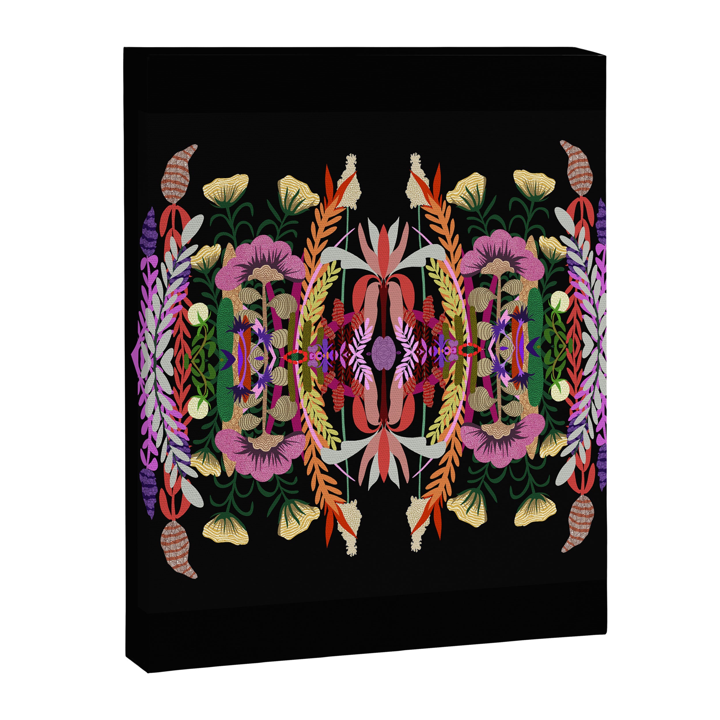 The Butterfly Effect Series - 01, Paint Blot Mirror Colorful, Symmetrical Graphic, Eclectic Mandala  Canvas Print Gallery Image 6