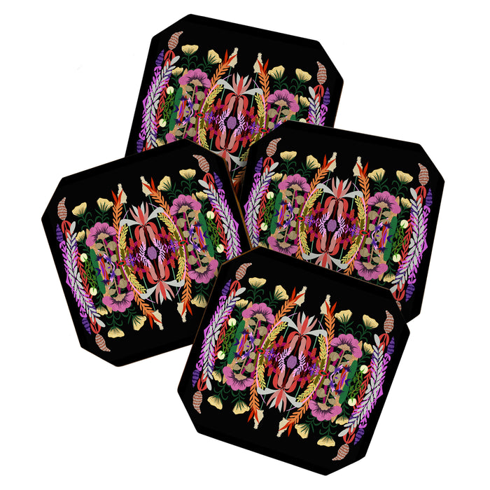 The Butterfly Effect Series - 01, Paint Blot Mirror Colorful, Symmetrical Graphic, Eclectic Mandala  Coaster Gallery Image 1