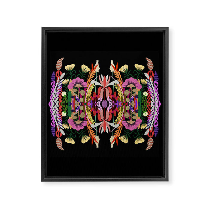 The Butterfly Effect Series - 01, Paint Blot Mirror Colorful, Symmetrical Graphic, Eclectic Mandala  Framed Canvas Print Gallery Image 1