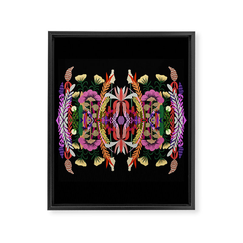 The Butterfly Effect Series - 01, Paint Blot Mirror Colorful, Symmetrical Graphic, Eclectic Mandala  Framed Canvas Print Gallery Image 6