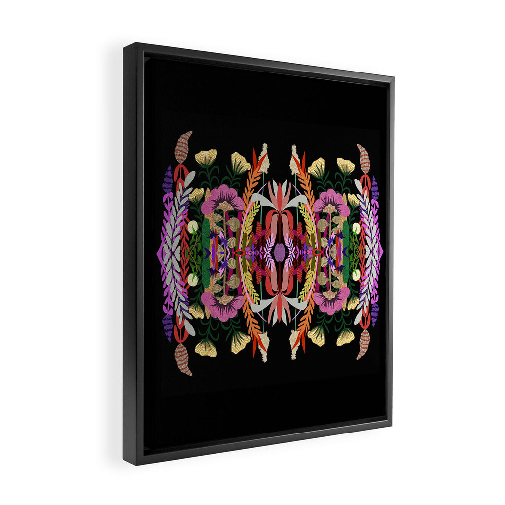 The Butterfly Effect Series - 01, Paint Blot Mirror Colorful, Symmetrical Graphic, Eclectic Mandala  Framed Canvas Print Gallery Image 2