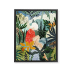 The Distracted Reader | Mindfulness Solo Travel | Bohemian Jungle Botanical Mood | Nature Book Lady Framed Canvas Print Gallery Image 8