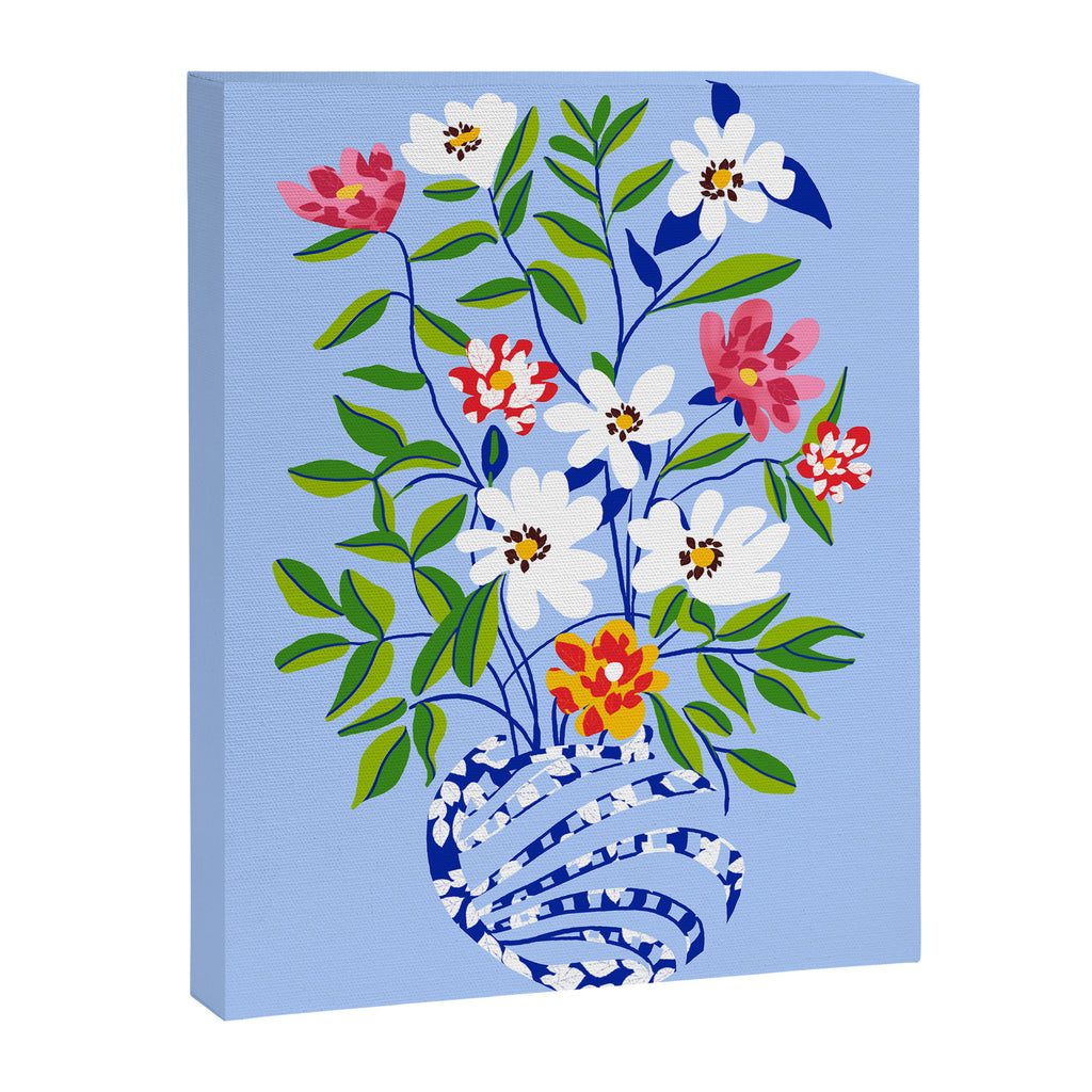 The Floopy Planter, Abstract Flower Pot Illustration, Pop Bohemian Eclectic Botanical, Flower Colorful Blossom Canvas Print Gallery Image 6