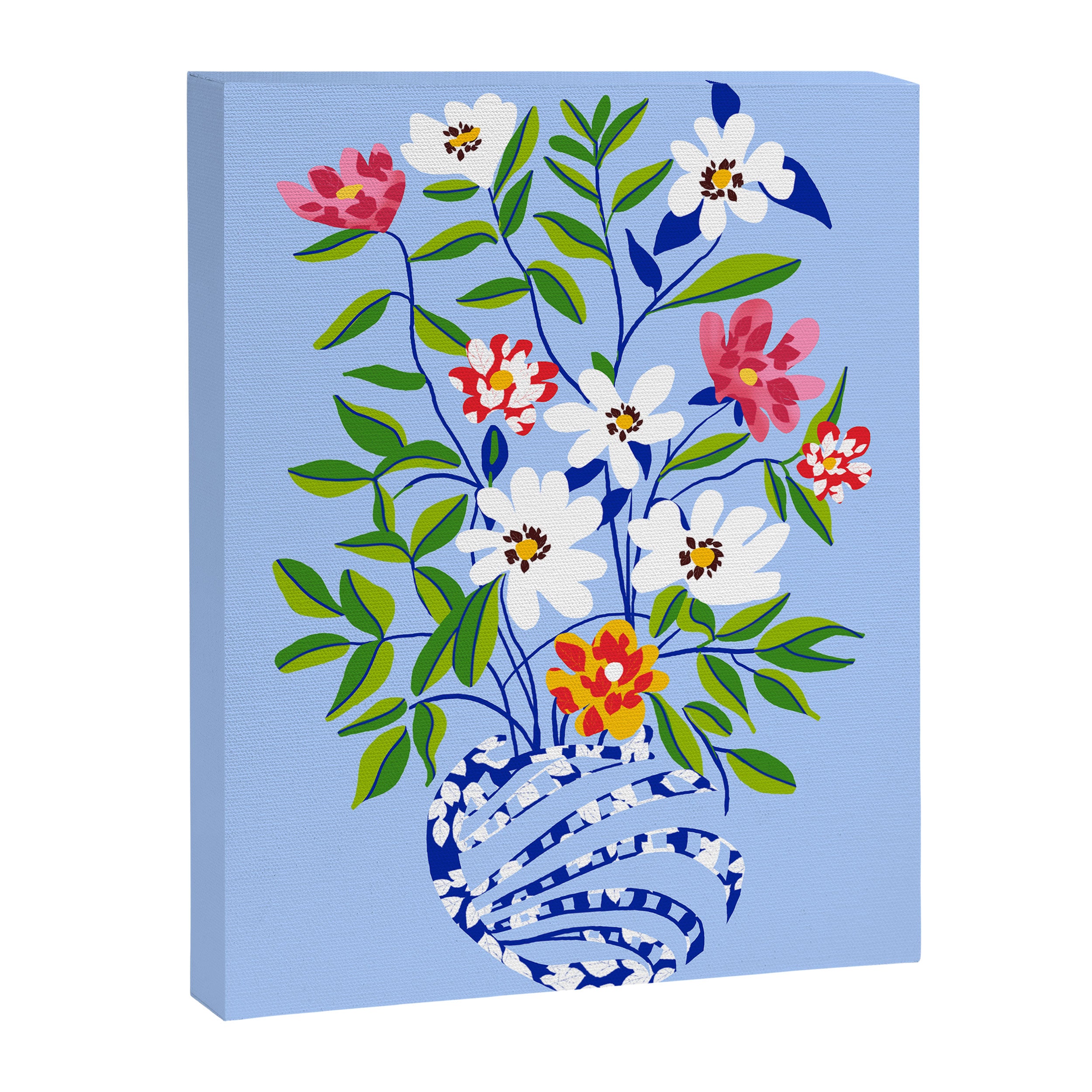 The Floopy Planter, Abstract Flower Pot Illustration, Pop Bohemian Eclectic Botanical, Flower Colorful Blossom Canvas Print Gallery Image 6