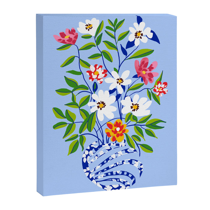 The Floopy Planter, Abstract Flower Pot Illustration, Pop Bohemian Eclectic Botanical, Flower Colorful Blossom Canvas Print Gallery Image 1
