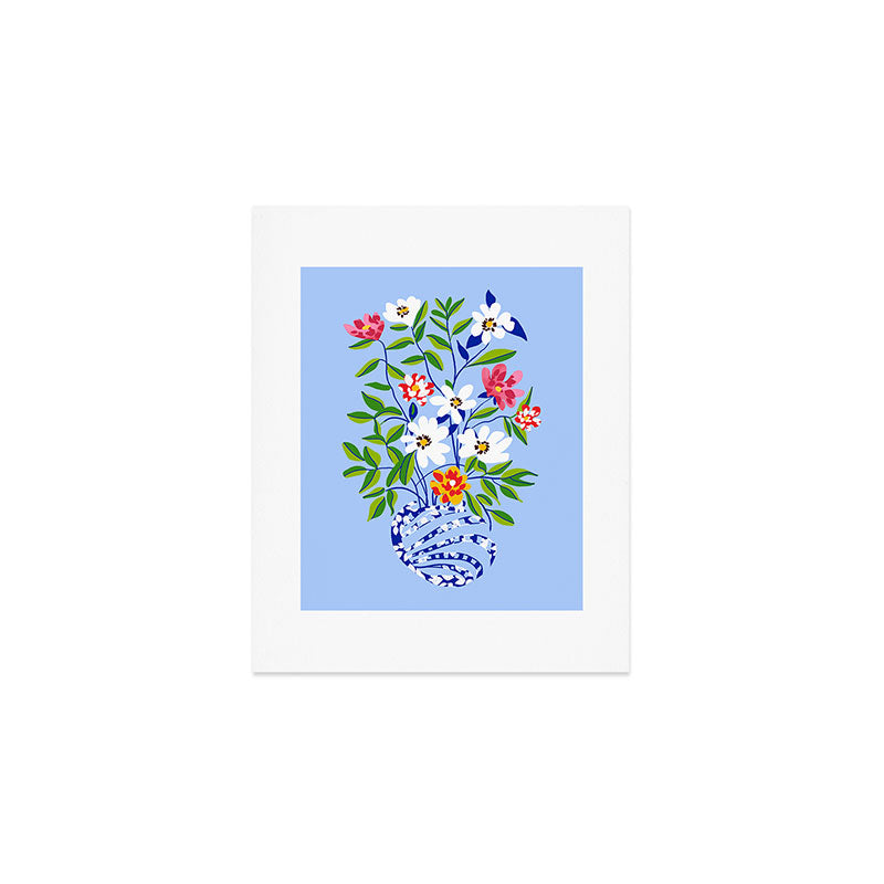 The Floopy Planter, Abstract Flower Pot Illustration, Pop Bohemian Eclectic Botanical, Flower Colorful Blossom Art Print Gallery Image 1