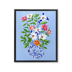 The Floopy Planter, Abstract Flower Pot Illustration, Pop Bohemian Eclectic Botanical, Flower Colorful Blossom Framed Canvas Print Gallery Image 6