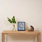 The Floopy Planter, Abstract Flower Pot Illustration, Pop Bohemian Eclectic Botanical, Flower Colorful Blossom Framed Canvas Print Gallery Image 4