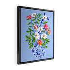 The Floopy Planter, Abstract Flower Pot Illustration, Pop Bohemian Eclectic Botanical, Flower Colorful Blossom Framed Canvas Print Gallery Image 2