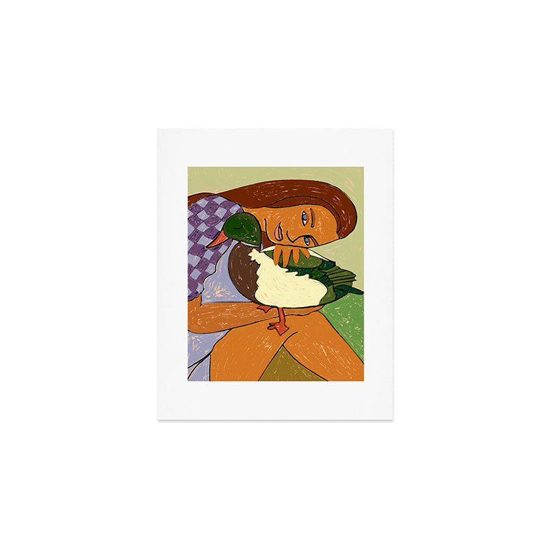 The Girl And The Green Headed Goose Art Print Gallery Image 1