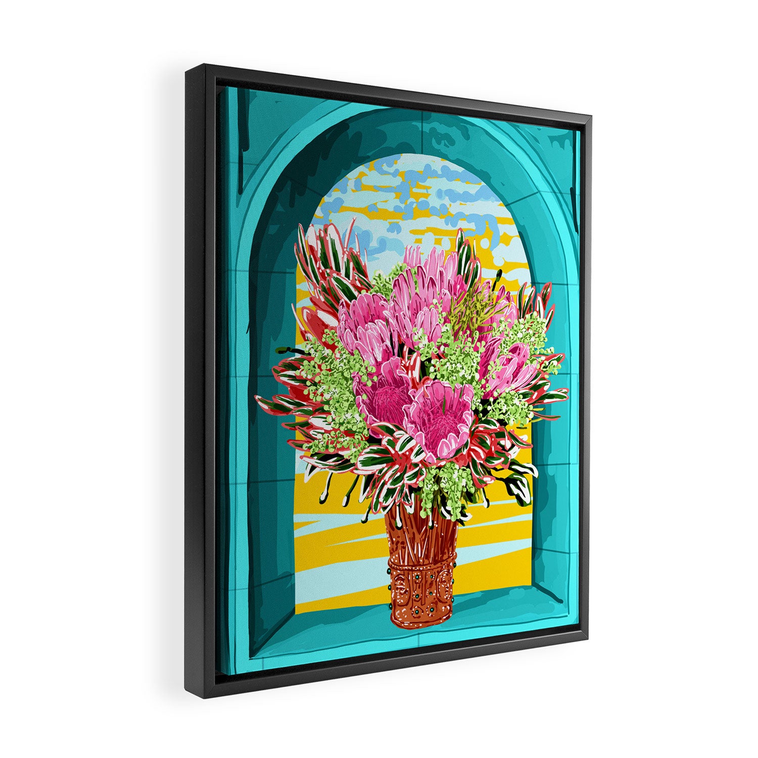 The Good Vibes Flower Pot Framed Canvas Print Gallery Image 2