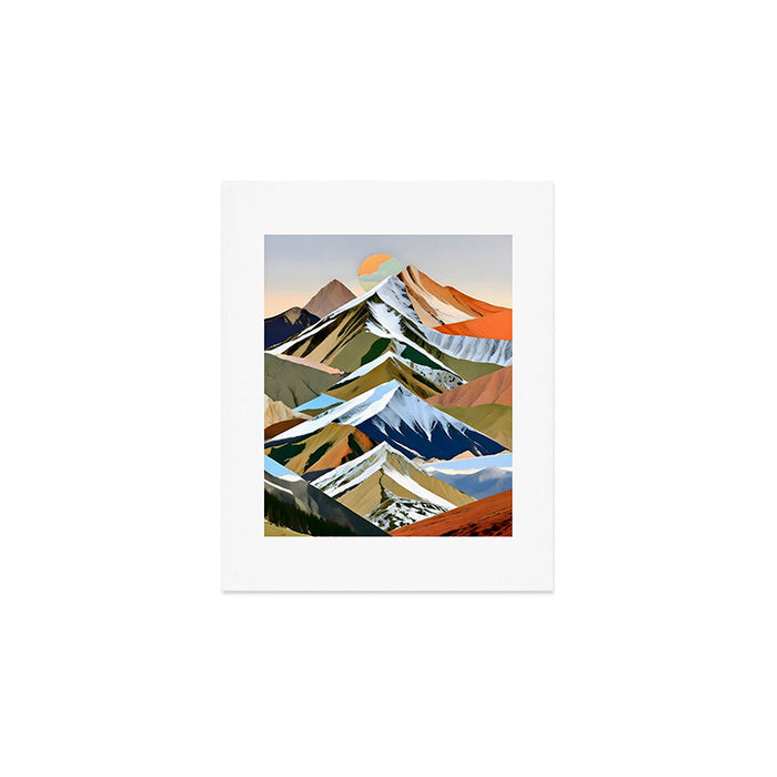The Great Mountain Ranges, Nature Photography Collage, Digital Eclectic Geometric, Landscape Travel Contemporary Boho, Mountains Hills Adventure Art Print Gallery Image 1