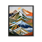 The Great Mountain Ranges, Nature Photography Collage, Digital Eclectic Geometric, Landscape Travel Contemporary Boho, Mountains Hills Adventure Framed Canvas Print Gallery Image 6