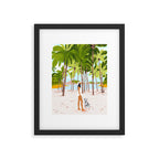 The Happy Spots, Dalmatian Dog Pets, Bohemian Woman Beach Tropical Palm Fashion Illustration Framed Art Print Gallery Image 5