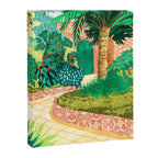 The House With The Green Door, Nature Architecture Painting, Places Stay At Home Tropical Villa Canvas Print Gallery Image 6