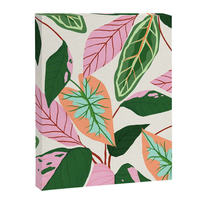 The Inseparable V.01, Nature Botanical Plants, Blush Leaves Modern Boho, Pastel Illustration Garden Canvas Print Gallery Image 1